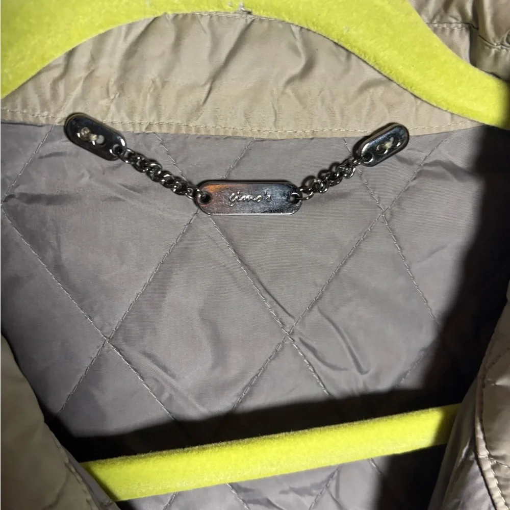 Gimo’s‎ Taupe Melody Micro Puffer Quilted Jacket Classic Preppy Quiet Luxury